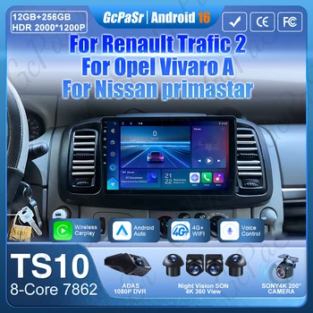 Radio del coche para Renault Trafic 2 para Opel Vivaro A para Nissan primastar 2001 - 2014 navegación GPS Carplay Android Auto 4G No 2din 1