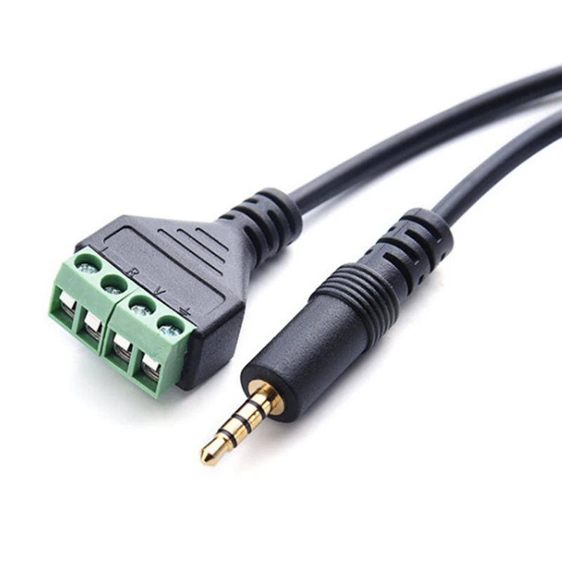 3.5Mm Schroefaansluiting Adapter Luidsprekerkabel 4-Core Stereo Trrs Mannelijk Gat Naar Av 4 Schroef Terminal Balun Connector Kabel