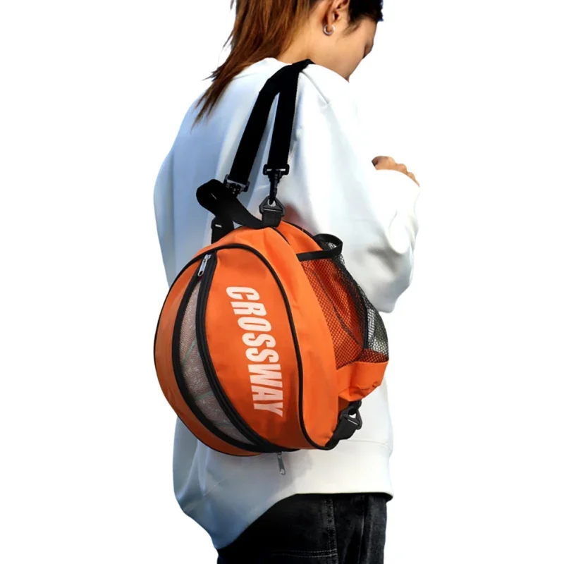 1PC Adjustable Shoulder Strap 2 Side Mesh Pockets Basketball Soccer Shoulder Bag Holder Carrier