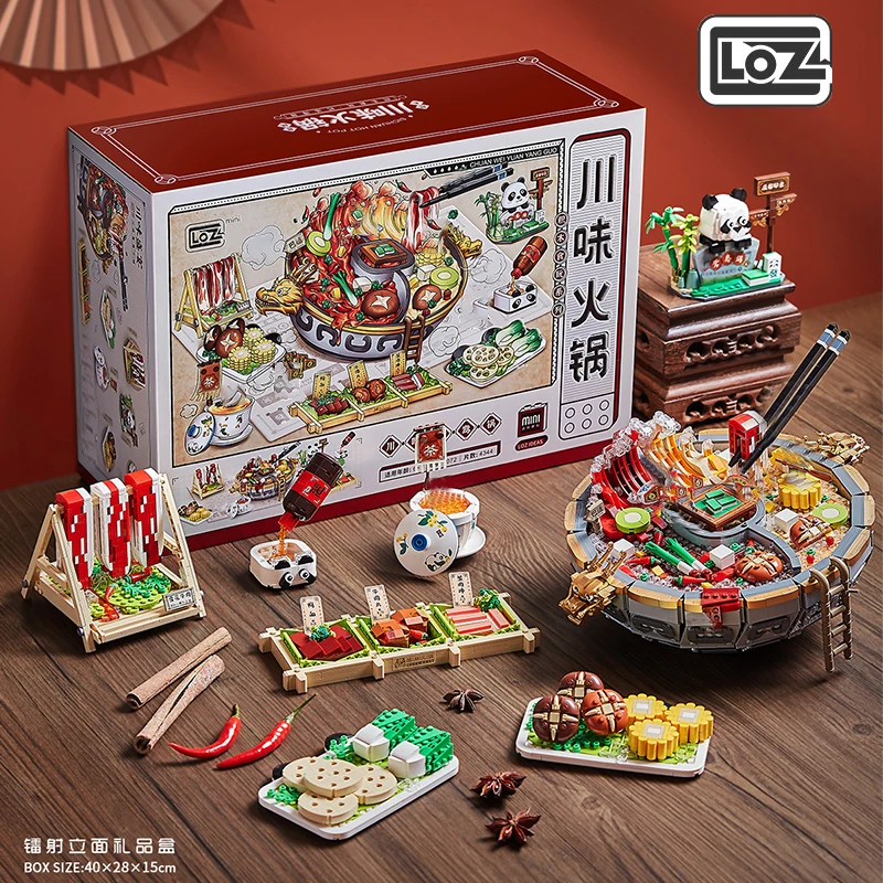 LOZ Sichuan Style Mandarin Duck Hot Pot Creative Building Block Toys