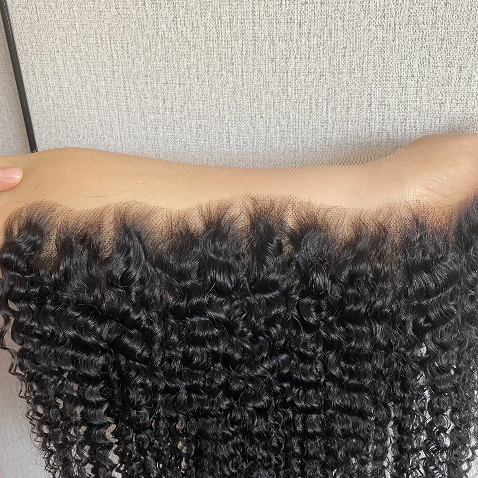 Real invisible HD Lace Melt Skins Deep Curly 13x6 Full Frontal Only Human Hair Deep Curly 6x6 7x7 Lace Closure Only Remy Hair