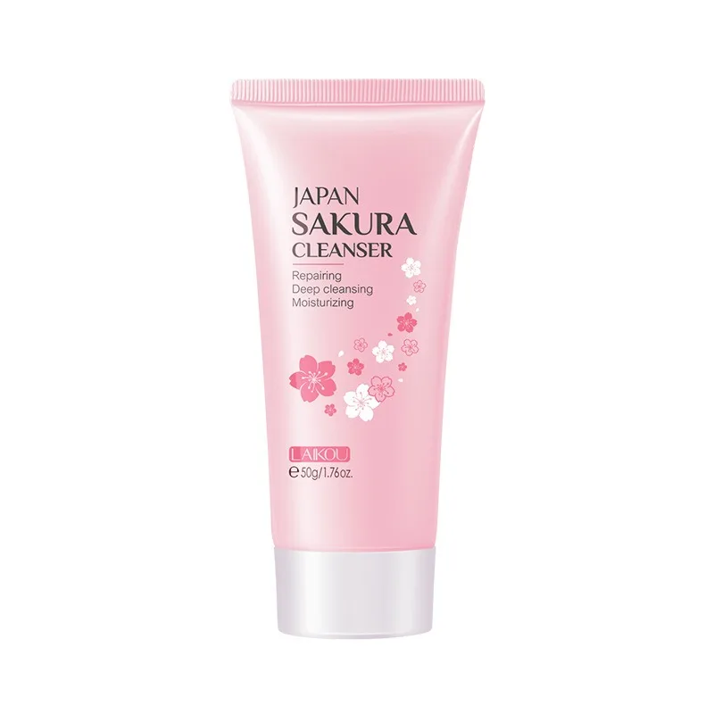 Sakura Cleanser Rich Foam Deep Clean Remove Grease Improve Oily Face Wash Cream Gentle Moisturizing Remove Blackhead facial cleanser