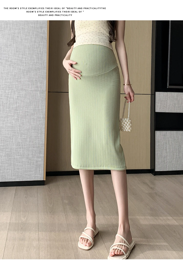 Maternity Two Piece Set Maternity Bodycon Skirt High Waist