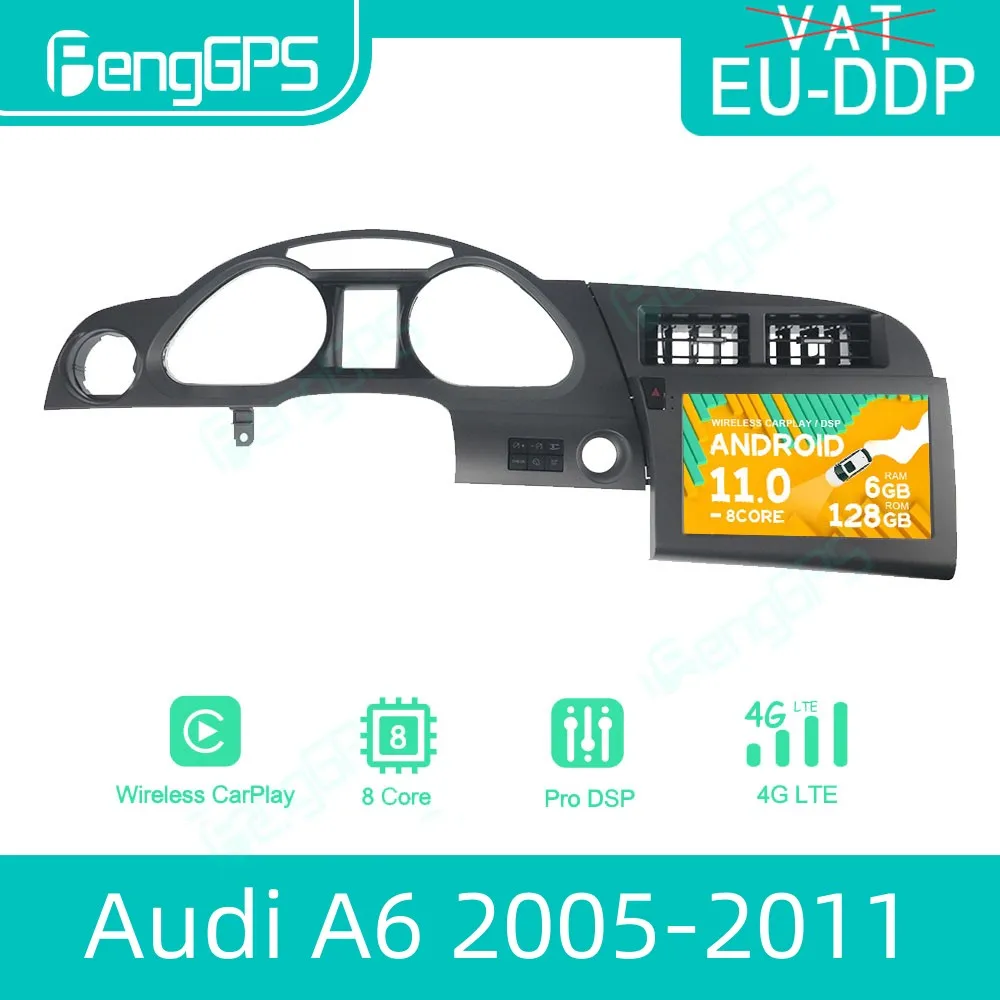 

Android 11 Car Radio Screen Player For Audi A6 2005-2011 GPS Navigation Multimedia Player Stereo WIFI Carplay Qualcomm Head Unit