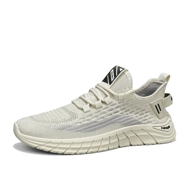 Men's Shoes In Spring And Summer Breathable Mesh Fly Knit Sports Shoes Trendy And Versatile Lightweight Soft Soled Running Shoes 3