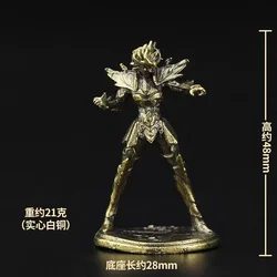Vintage Brass Zodiac Warrior Figurine - Decorative DIY Metal Craft Ornament (Cancer)