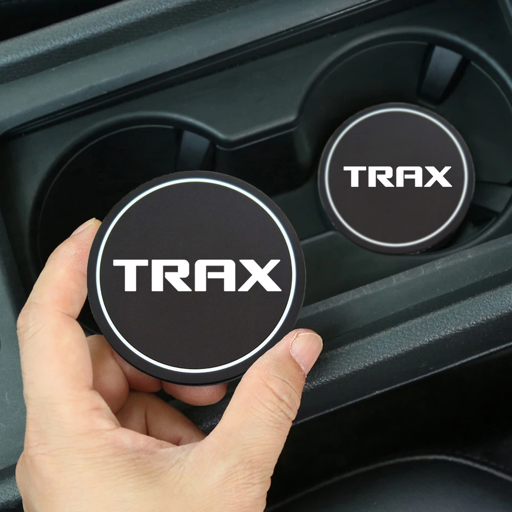 2Pcs Car Coasters Water Cup Slots Non-Slip Mat Waterproof Water Cup Mat Drink Pad Chevrolet Trax Car Styling Accessories