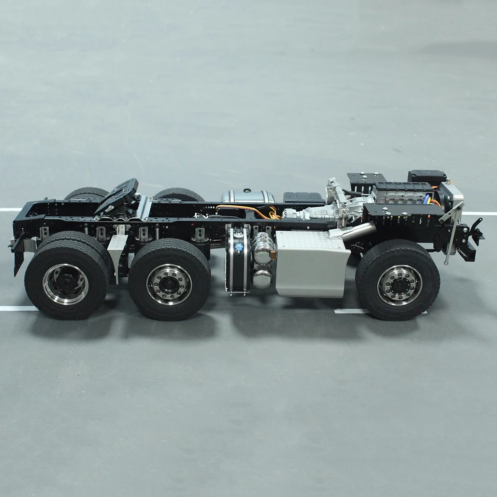 RC 1/14 Tamiya 770S Head Shell Full Metal 6X4 Metal Chassis Upgrade with Middle Axle Lifting Wheel and Axle Reduction 2