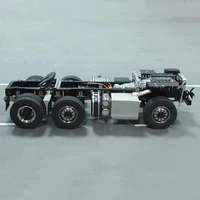 RC 1/14 Tamiya 770S Head Shell Full Metal 6X4 Metal Chassis Upgrade with Middle Axle Lifting Wheel and Axle Reduction 2