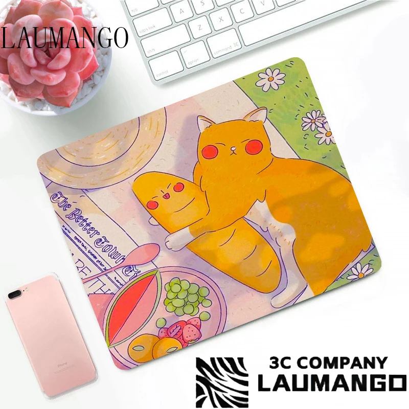 Kawaii Pad on the Table Pink Mouse Pads Cute Gaming Accessories PC Gamer Cabinet Deskmat Rubber Mat Desk Protector Mini Computer