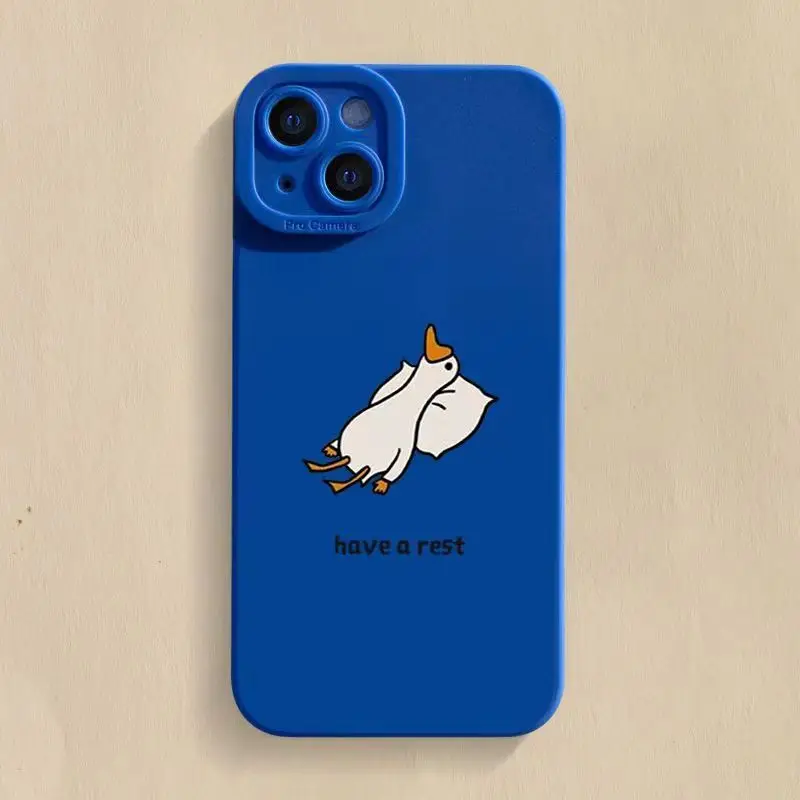 Cartoon Duck Silicone Case with Lens Protection - Soft Back Cover