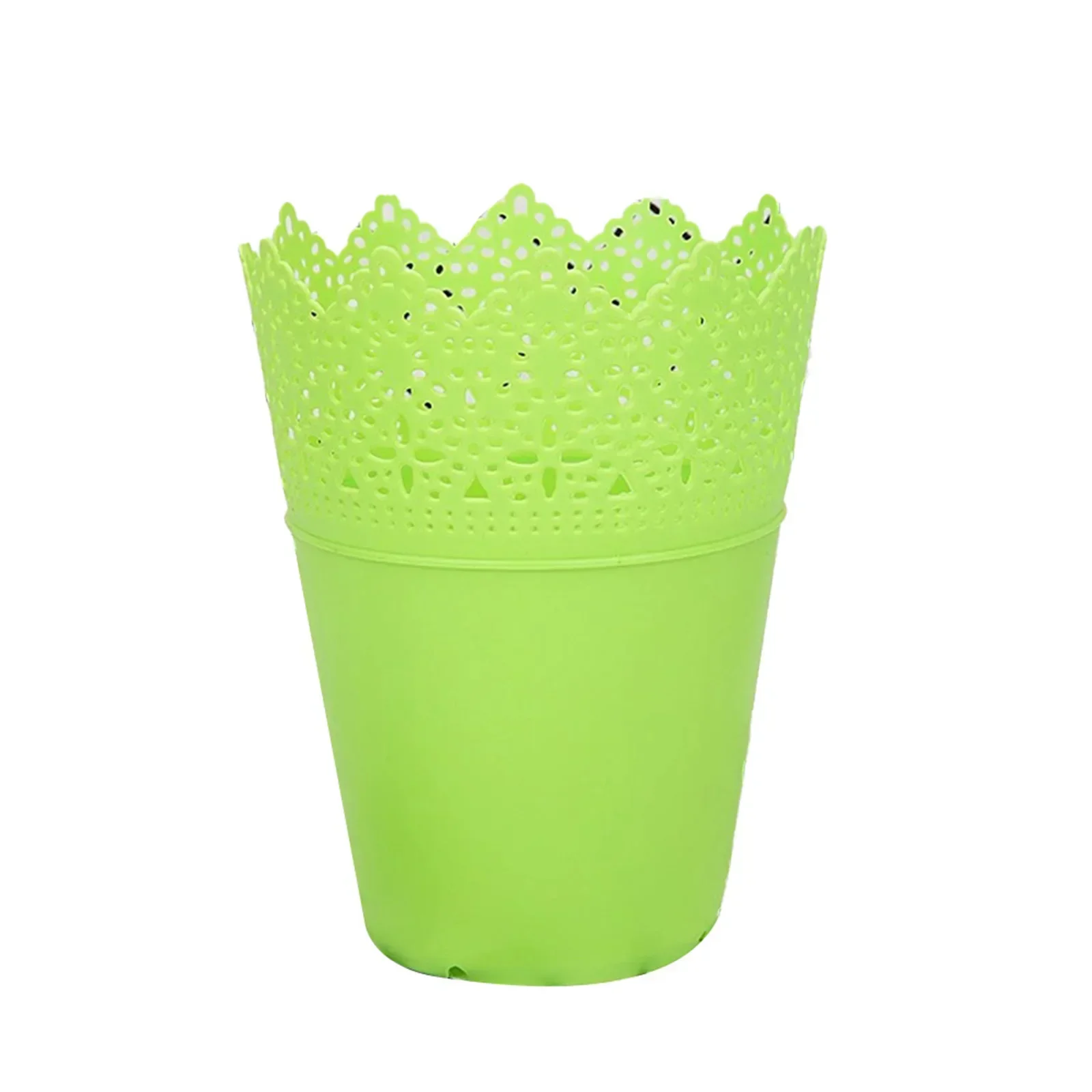 Elegant Lace Hollowed Out Crown Vase - Decorative Resin Flower Pot