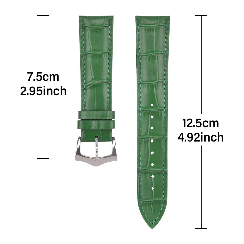 Premium Genuine Leather Bamboo Pattern Watch Strap - Soft, Breathable, Calfskin Replacement Band