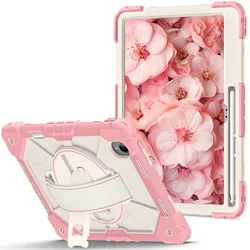 Premium Rotating Stand Case with Pencil Slot, Heavy - Duty Shockproof Thick Cover - Xiaoxin Pro GT 13 (Rose Gold)
