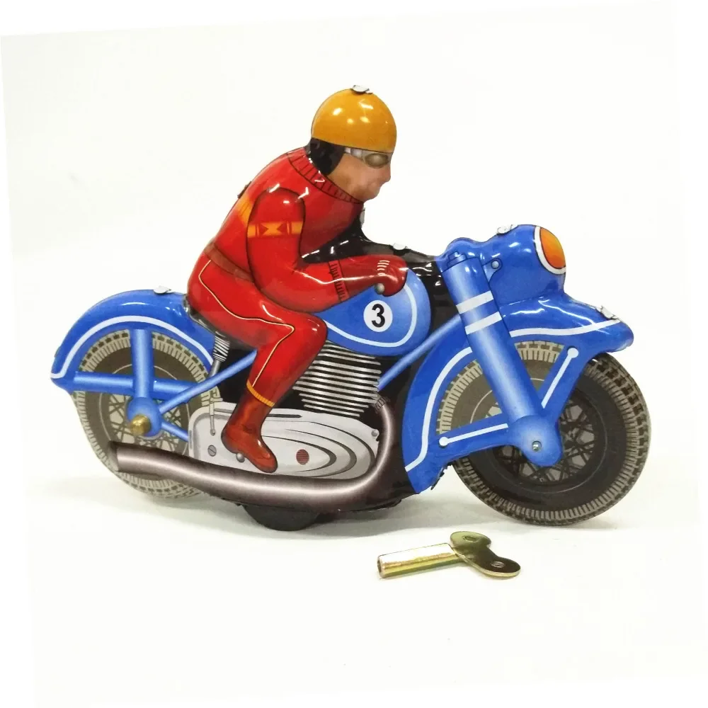 Adult Collection Retro Wind up toy Metal Tin The Inertial rocket Mechanical toy Clockwork figures model kids gift