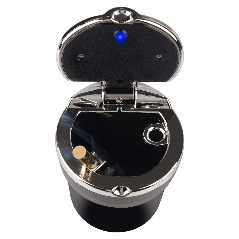 Car Ashtray Car Garbage Can Led Light Cover Creative Personality Covered Inside Multi-function Supply