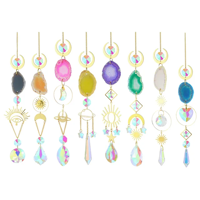 Crystal Light Collection Medál Devil Eye Planet Metal Prism Wind Chimes Kreatív Elegáns Kerti Díszek Családtag Ajándékok