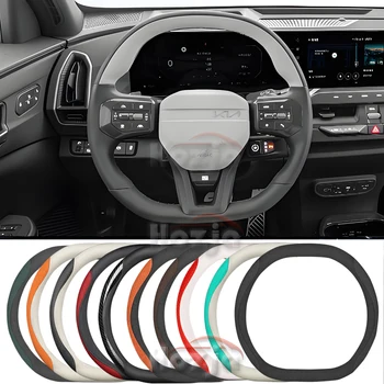 Leather Car Steering Wheel Cover for KIA K4 GT K4 2024 2023 2025 2026 Non-slip Car-styling Auto Accessories 1