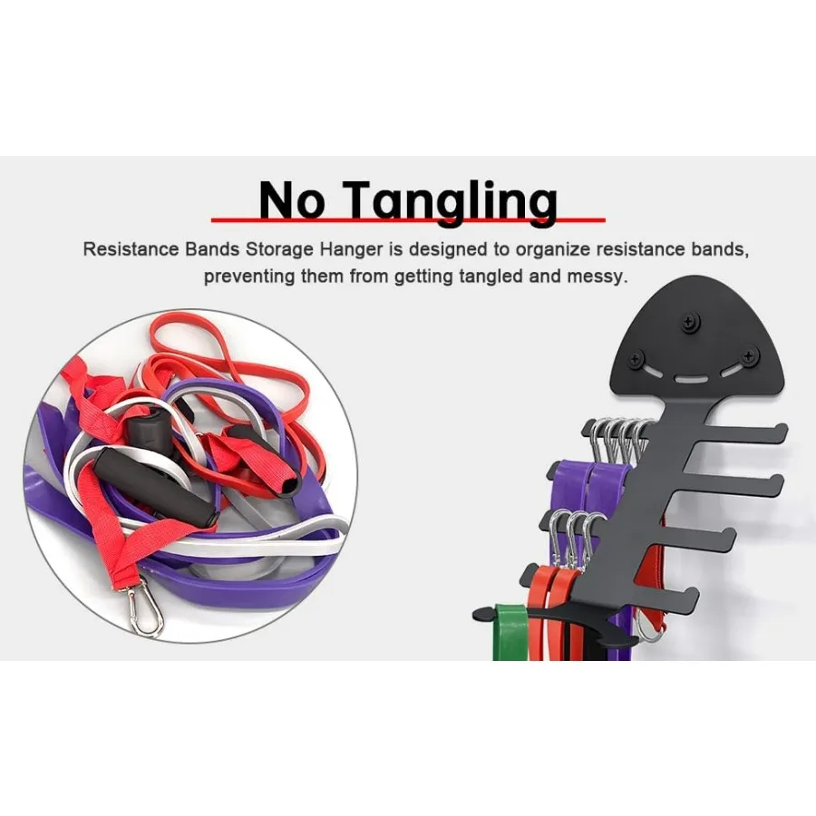 Exercise Resistance Band Rack, Resistance Bands Storage Hanger Gym Equipment Organizer Rack for Pull Up Bands, Multi-Purpose Gym