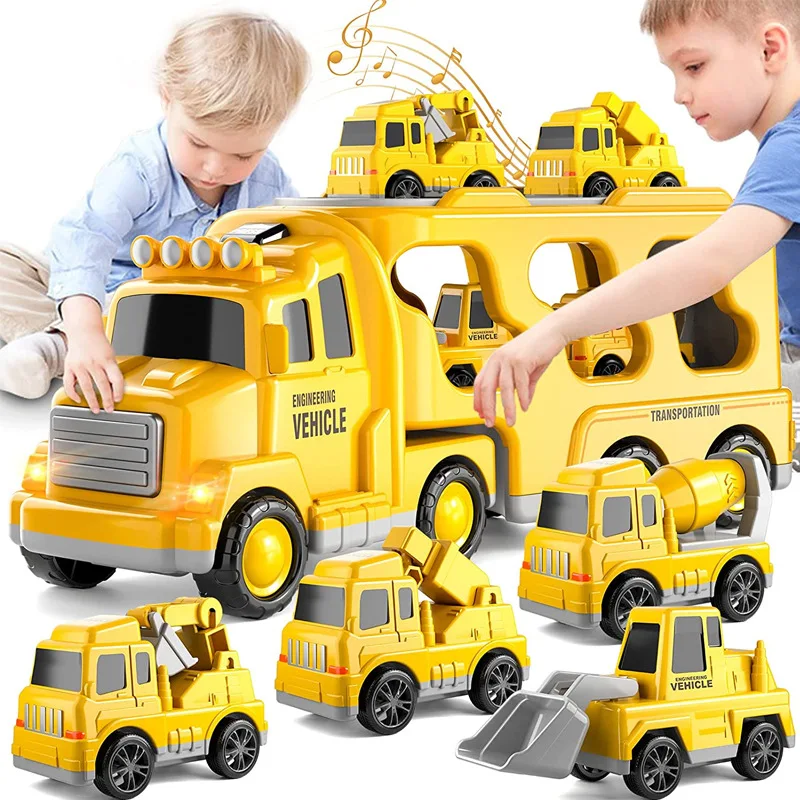

Storage Diecast Carrier Truck Toys Cars Engineering Vehicles Excavator Bulldozer Truck Model Sets Kids Educational Boys For Toys