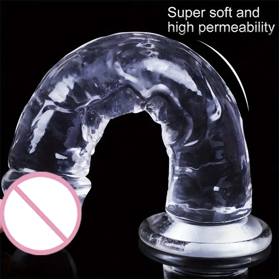 Strong Suction Cup Realistic Transparent Penis Dildo Penis Dildo Adult Masturbation Sex Toys For Women Couples Lesbians Sex Game
