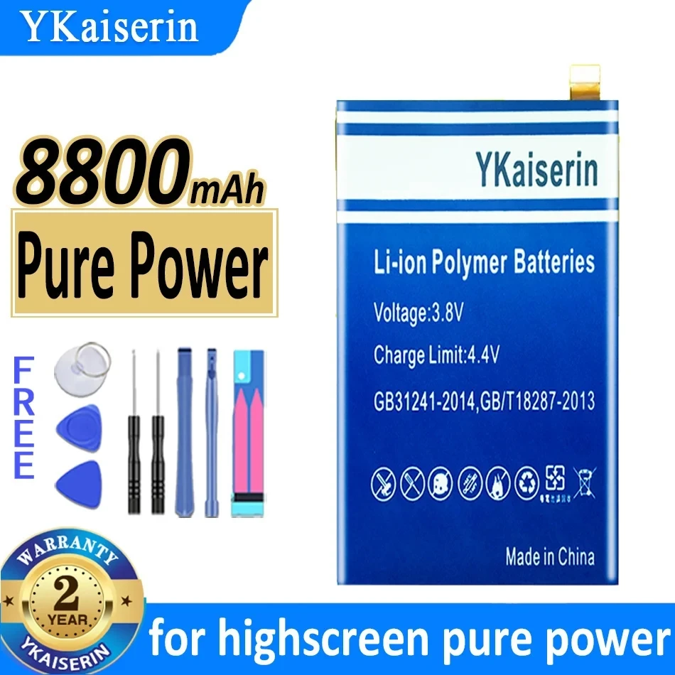 

YKaiserin 8800mAh Replacement Battery for Highscreen Pure Power Moile Phone Batterie Baterij + Tracking Number