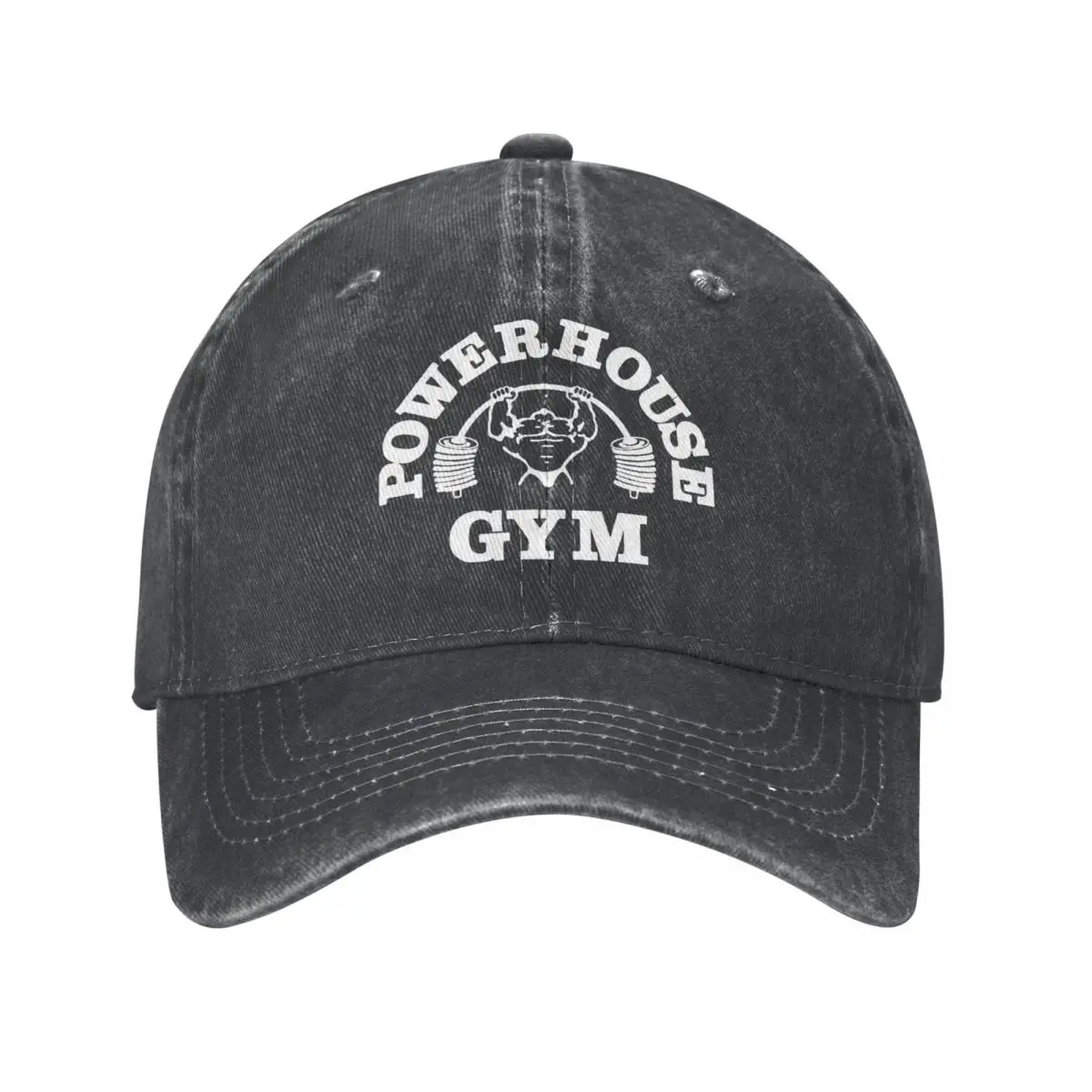 

2022 New Classic Denim Powerhouse Gym Baseball Caps For Men Women Summer Adjustable Baseball Hat Funny Casquette
