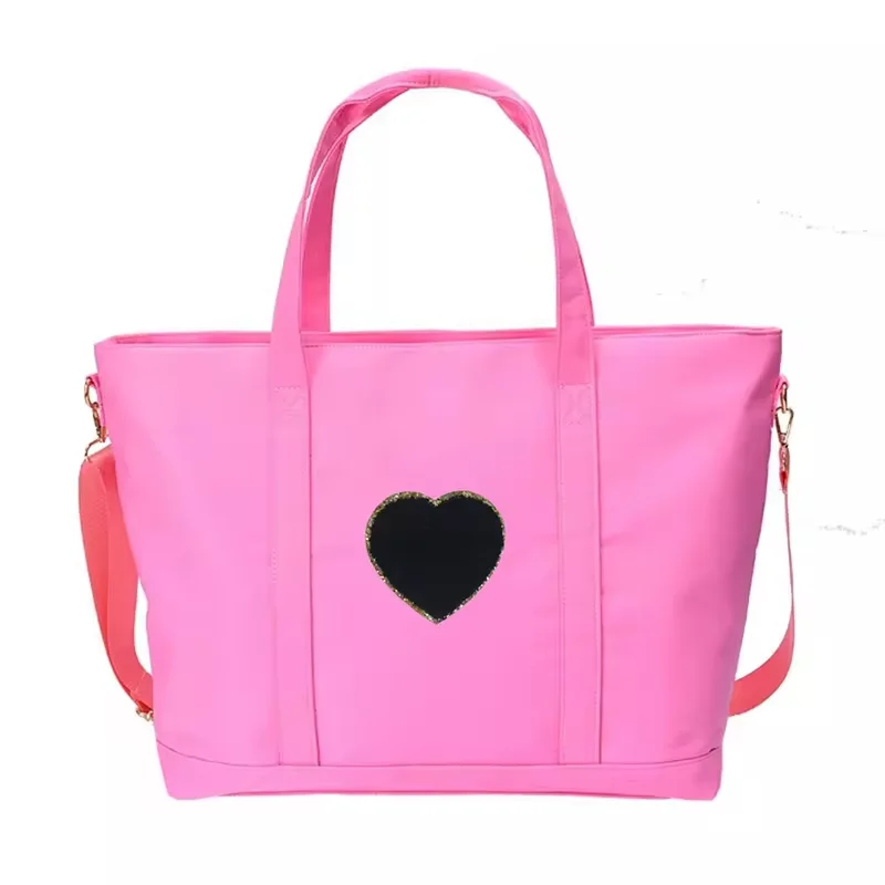 Large Capacity Waterproof Crossbody Bag Nylon Women Travel Handbag Tote Bag Customazible with Patch for Women M/L