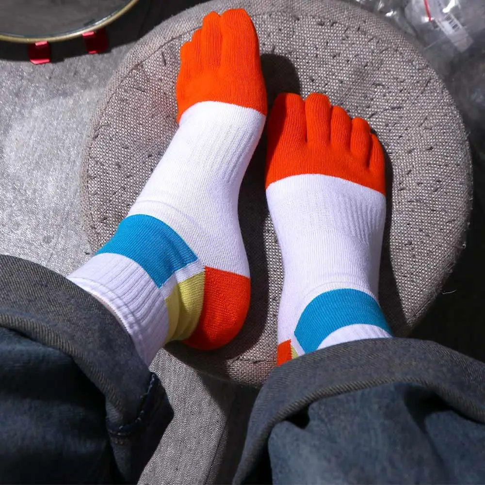

Спортивные Необычные Компрессионные носки с пятью пальцами, Красочные Модные Молодежные антибактериальные Дышащие носки с пальцами