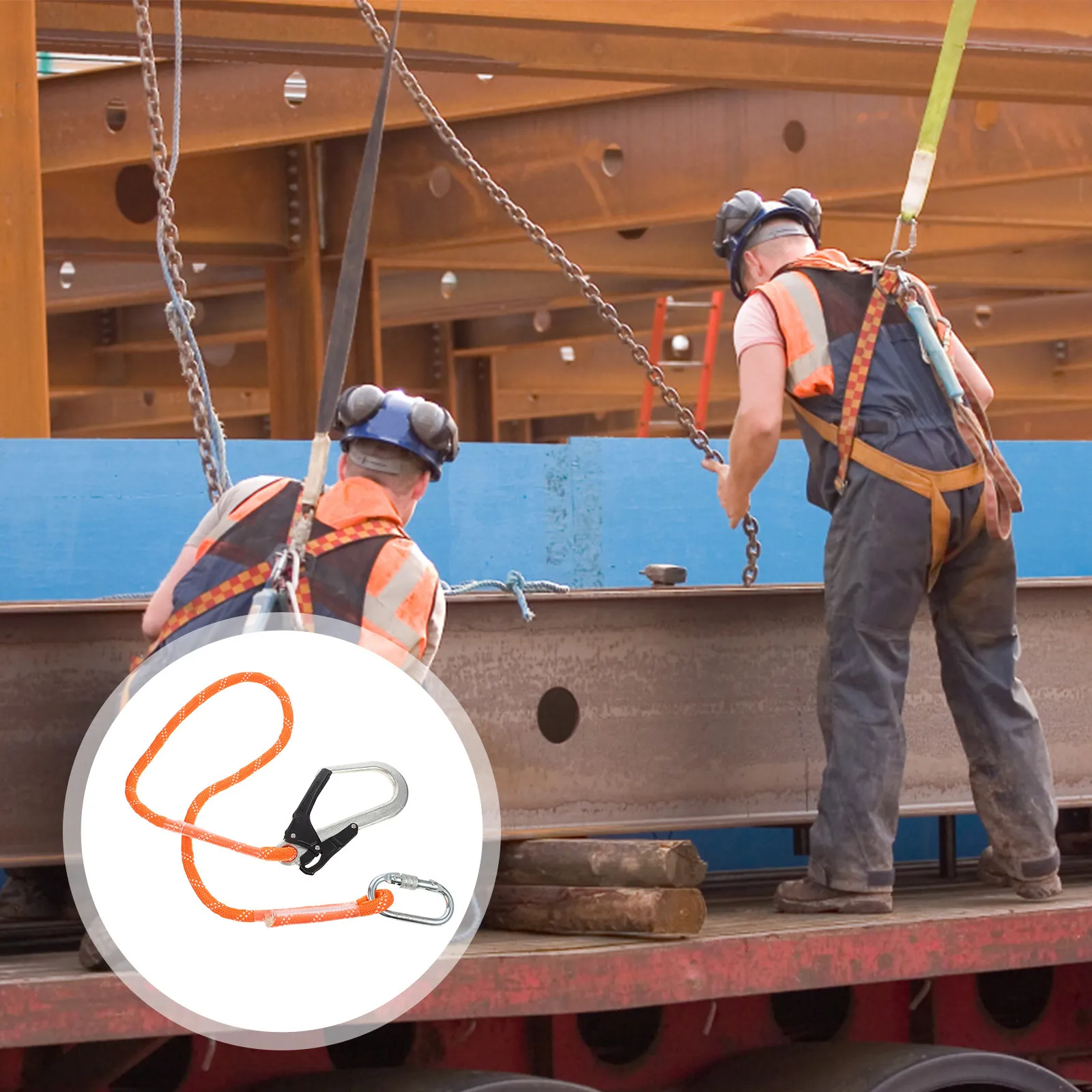 안전 로프 등반 안전 끈 튼튼한 폴리프로필렌 헤비 듀티 스냅 후크 추락 방지 하네스 야외 등산용