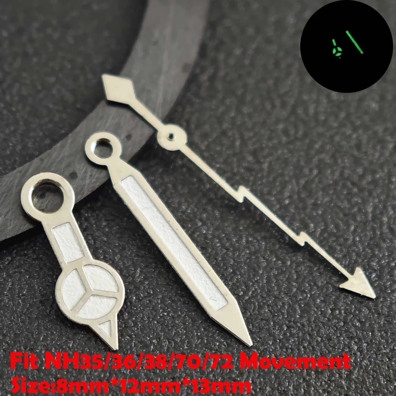Luminous Green/Blue-Green Watch Hands - Premium Replacement Parts