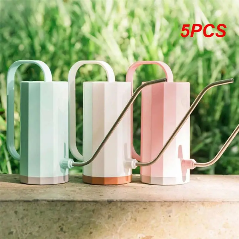 

5PCS 1000ml Plant Watering Can Stainless Steel Curved Mouth Flowers Watering Can Household Portable Multi-function Bonsai Garden