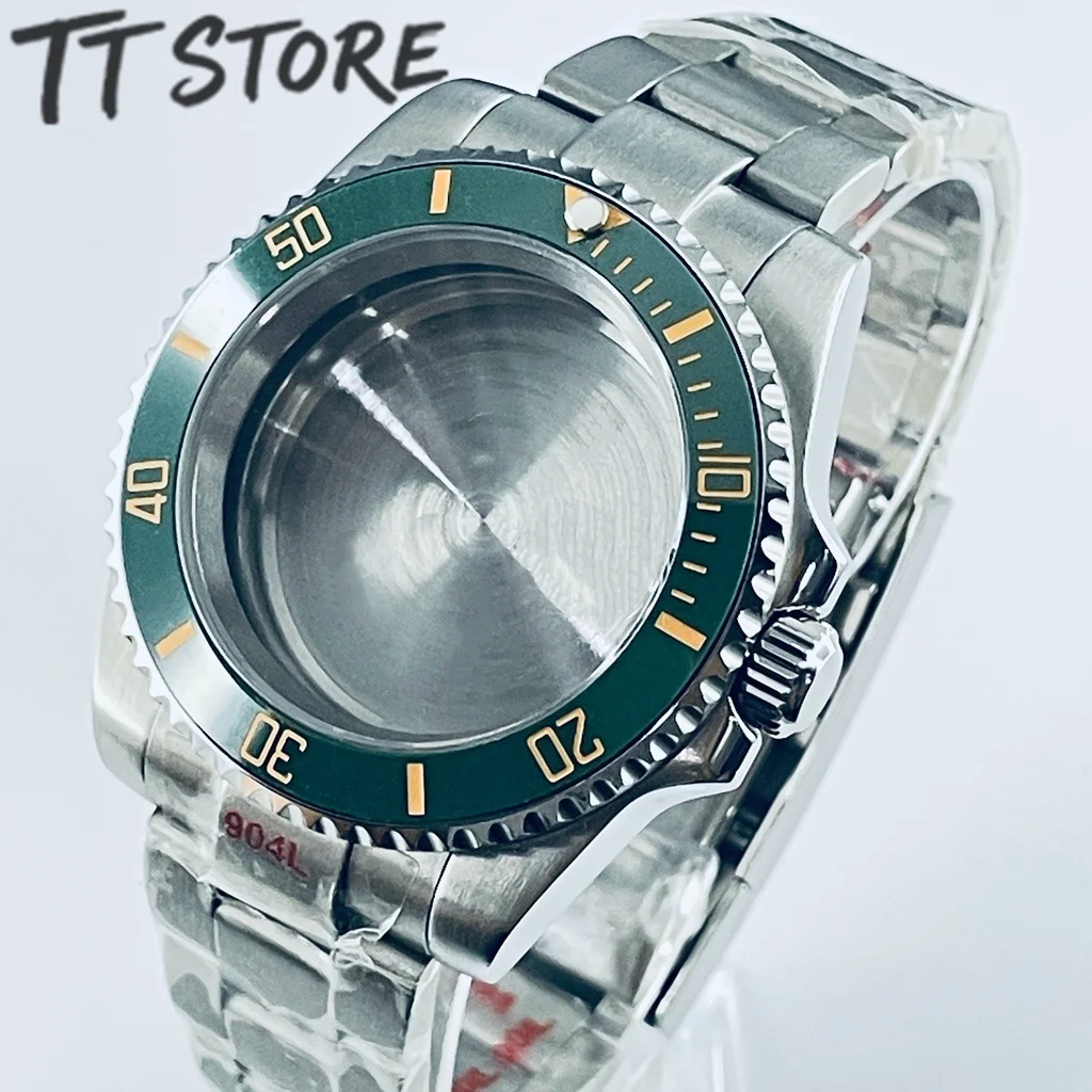 Silver 40mm Watch with Ceramic Bezel and Sapphire Case