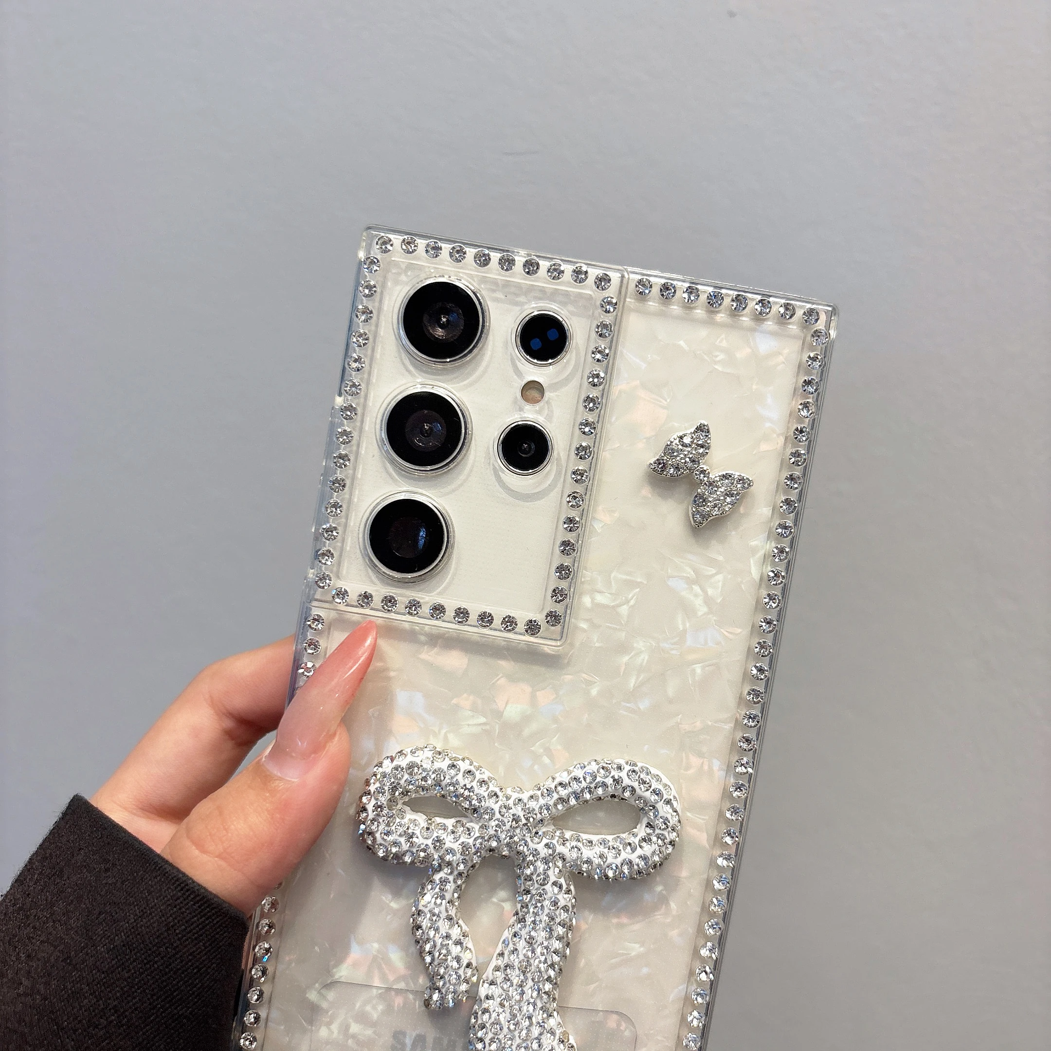 Glitter Bow Bracelet Diamond Phone Case Cover