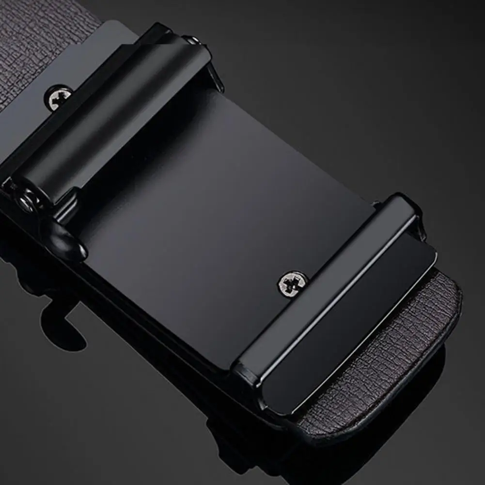 

Men Belt Multipurpose Automatic Buckle Formal Faux Leather Adjustable Match Clothing Men Business Belt for Daily Wear