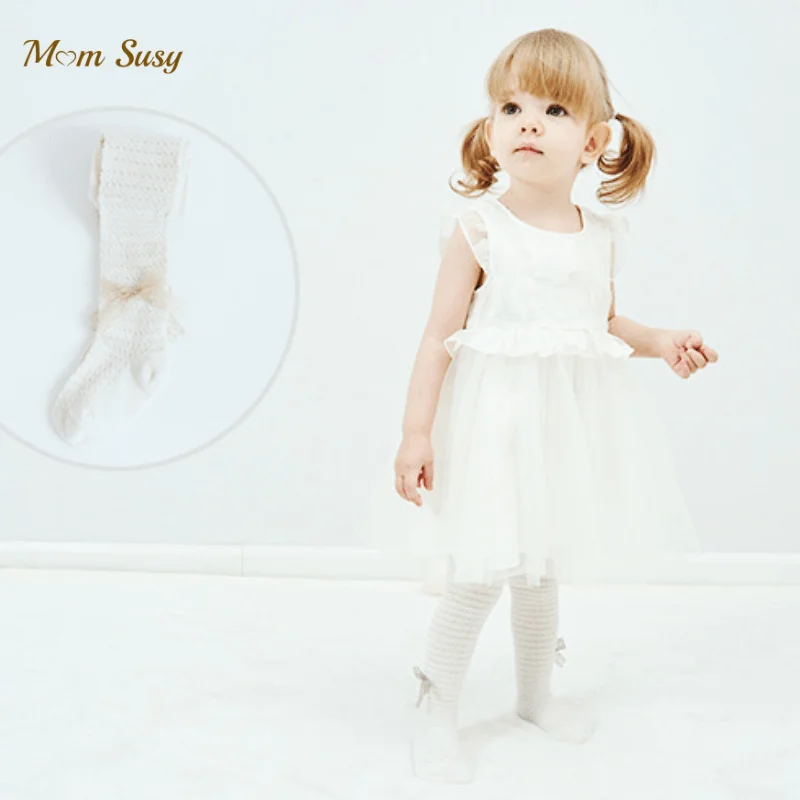 Neonata Principessa Cotone Fiocco Collant Scavato Neonato Bambino Morbido Calzino Legging Primavera Autunno Calze Bambino 1-5Y