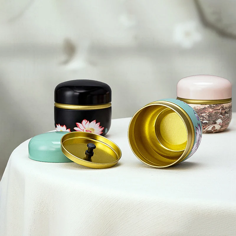 Tinplate Empty Tins Jars tea tin box tea canister Chinese Sweet Storage Containers Refillable Boxes Cans with Lid for Loose Tea Candles Crafts Storage