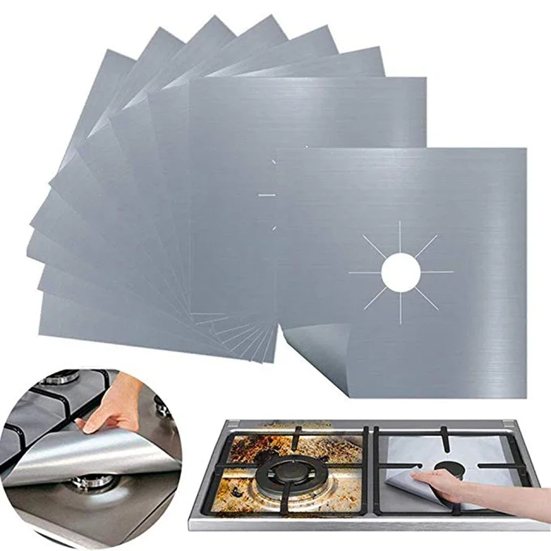 Gas Stove Pad Induction Cooker Mat 1/2/4pcs/set Clean Mat Pad Gas Stove Protectors Cooker Cover Liner Gas Stove Stovetop Protector for Kitchen Cookware Accessories