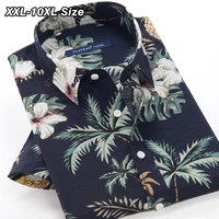 Summer Ultra-thin Mens Short-sleeved Floral Shirt Plus Size 7XL 8XL 9XL 10XL Beach Seaside Print Loose Casual Hawaiian Oversized 2