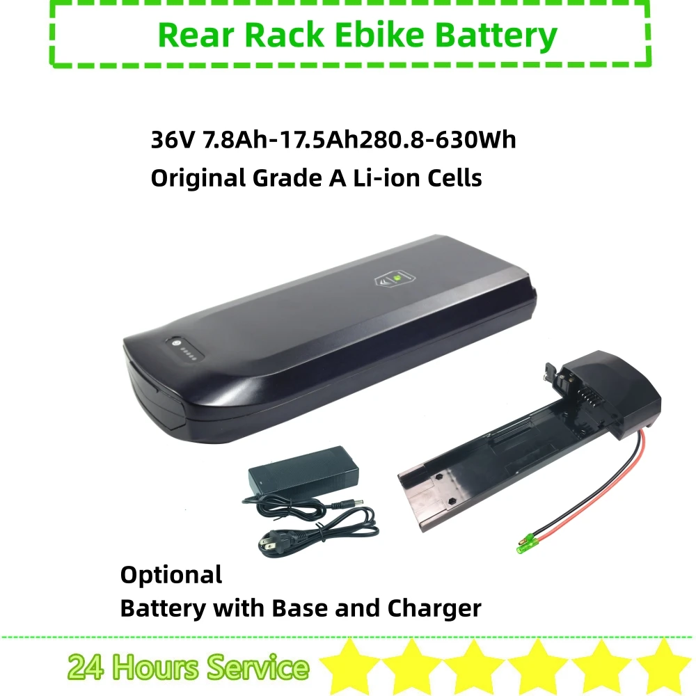 Rear Rack Carrier City Ebike Battery 36V 10Ah