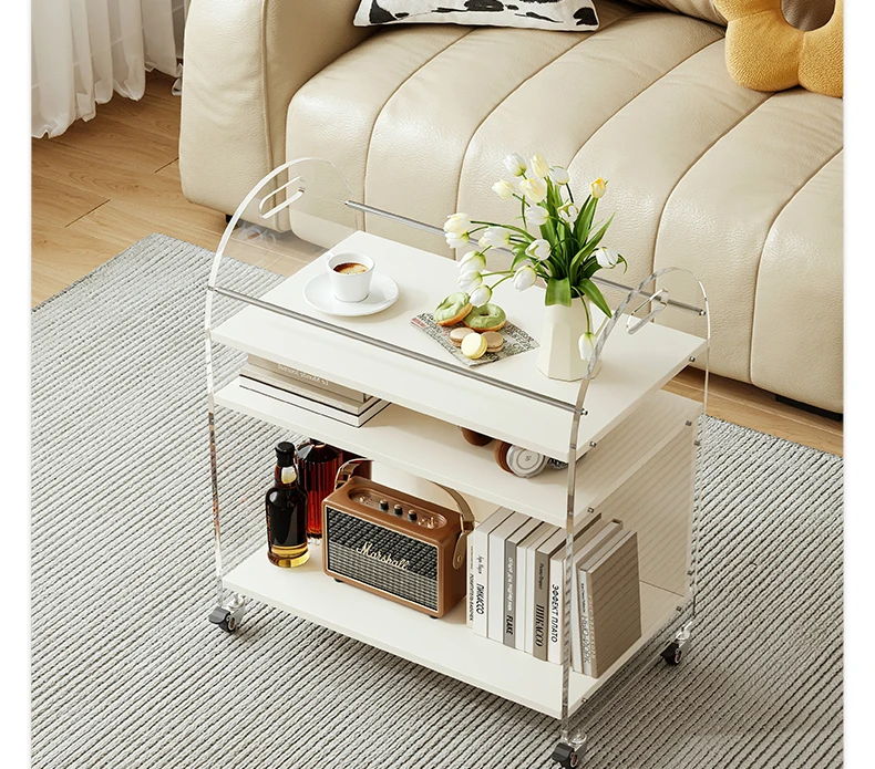Sofa Edge Movable Living Room Small Coffee Table Creative Small Cart Luxury Bedside Side Cabinet Service 미니협탁 간이 테이블 짱구테이블