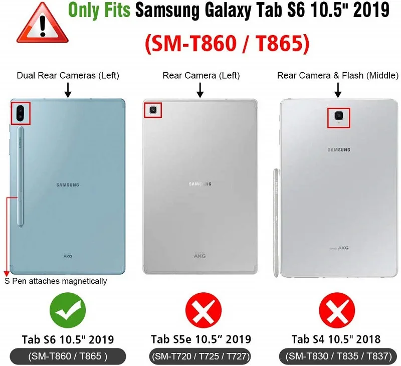 삼성에 적합한 갤럭시 탭 S6 가죽 케이스, 10.5 SM-T860 SM-T865 T860 T865 커버, 소프트 스마트 케이스, 삼성에 적합한 탭 S6 10.5 2019 Funda용