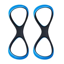 Ergonomic Swim Training Paddle with Resistance Forearm Brace for Stroke Improvement (Blue grey - L)