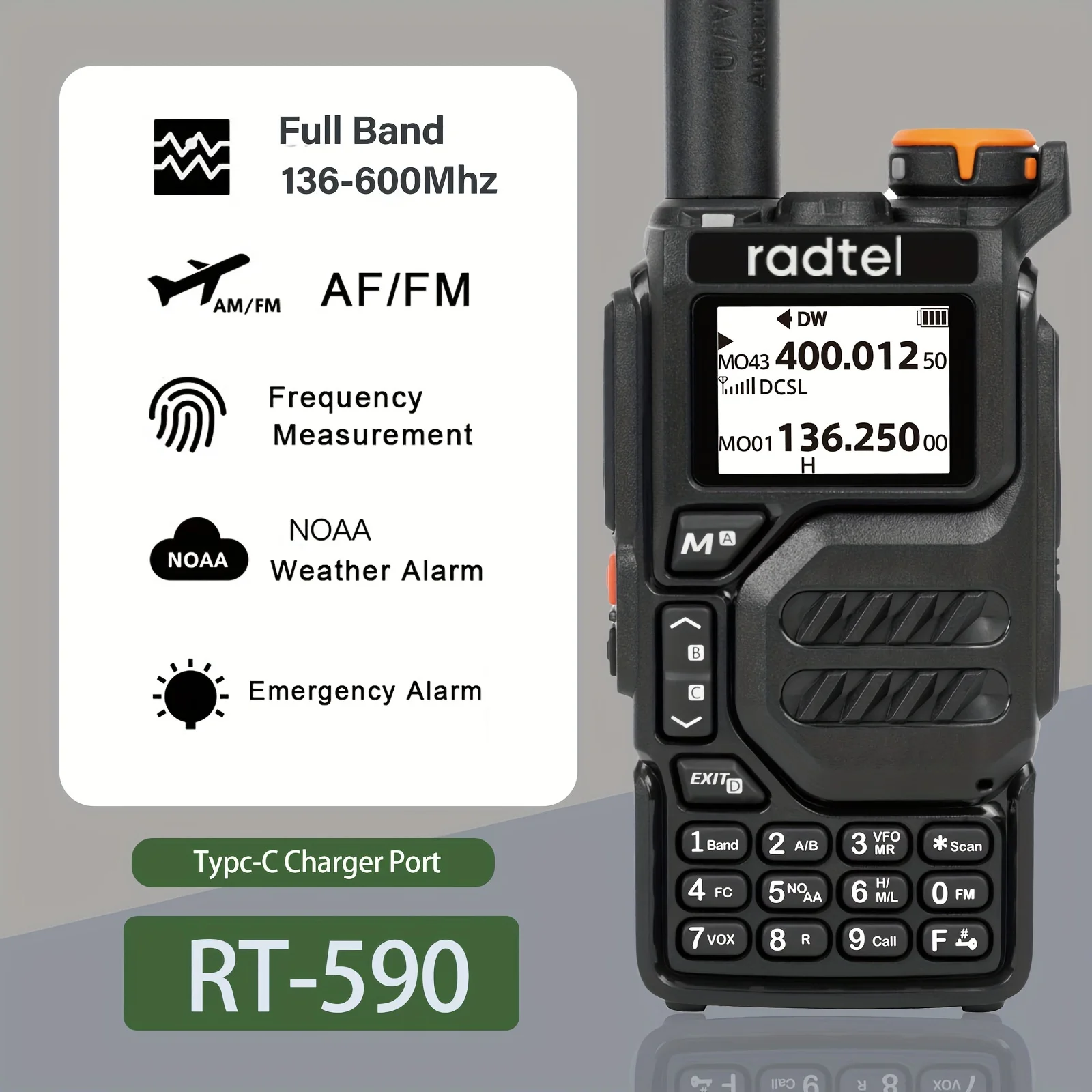 Radtel-RT-590-Air-Band-Walkie-Talkie-Amateur-Ham-Two-Way-Radio-Station ...