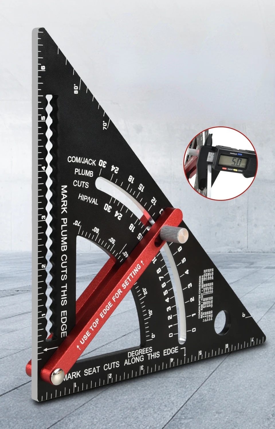 Aluminum Alloy Square In A Square Ruler With Base Goniometer For