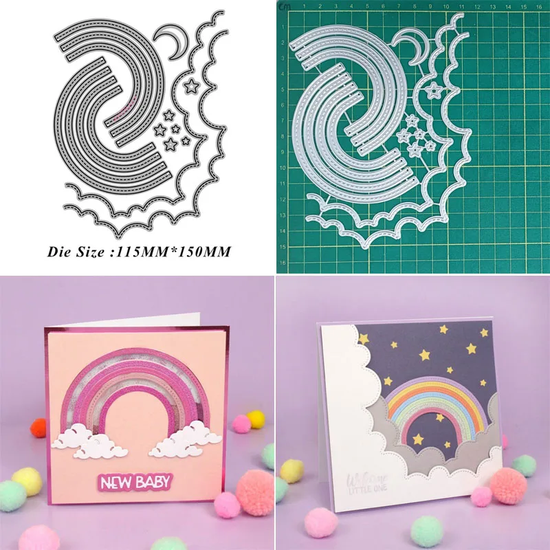 

Rainbow clouds New Design Craft Metal Cutting Die Cut Dies Decoration Scrapbook Album Paper Card Craft Embossing Die Cuts