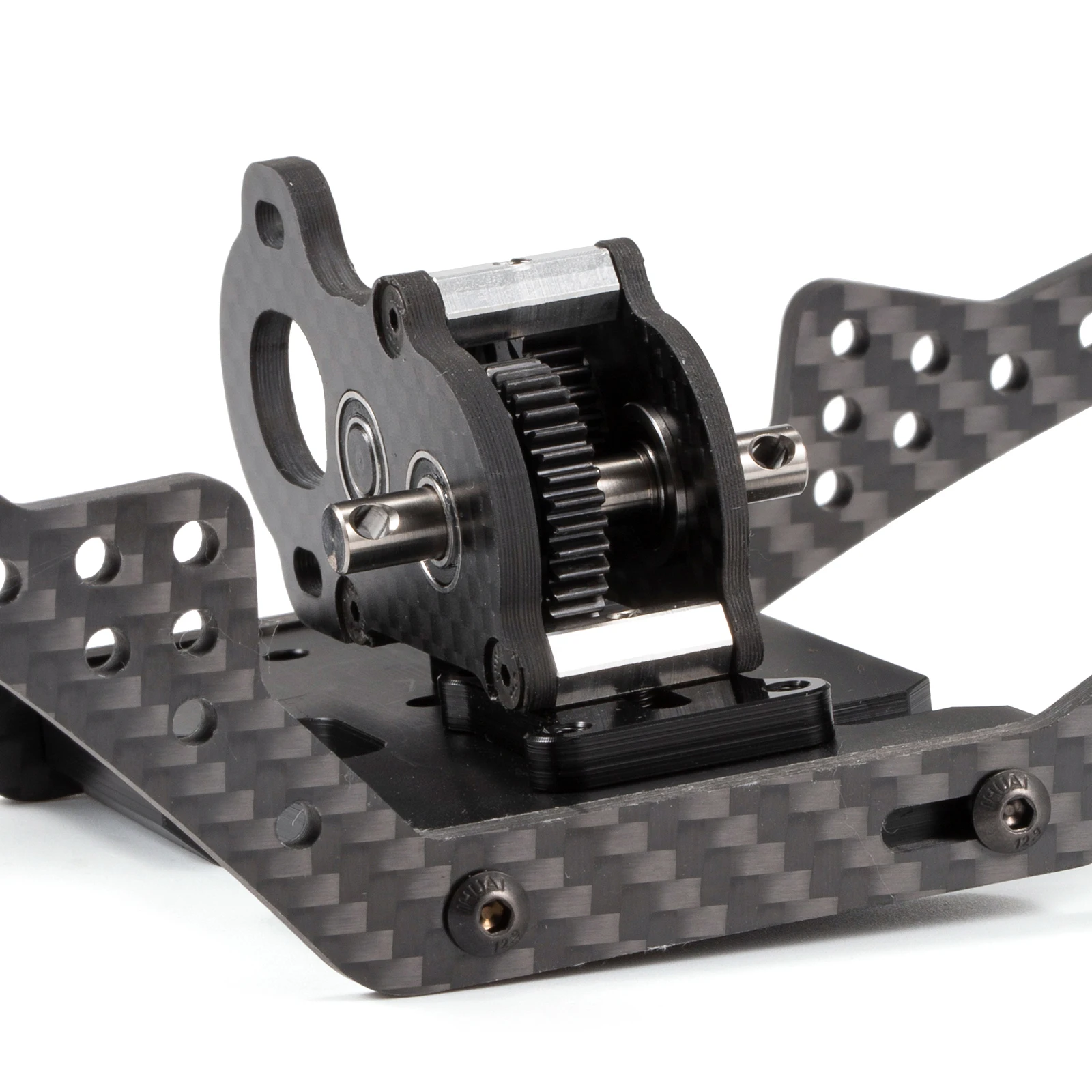 Black Carbon 48P Ultra-Light Portal Transmission Tiny Gearbox 1/10 LCG Chassis Comp Builds Rigs SCX10 III