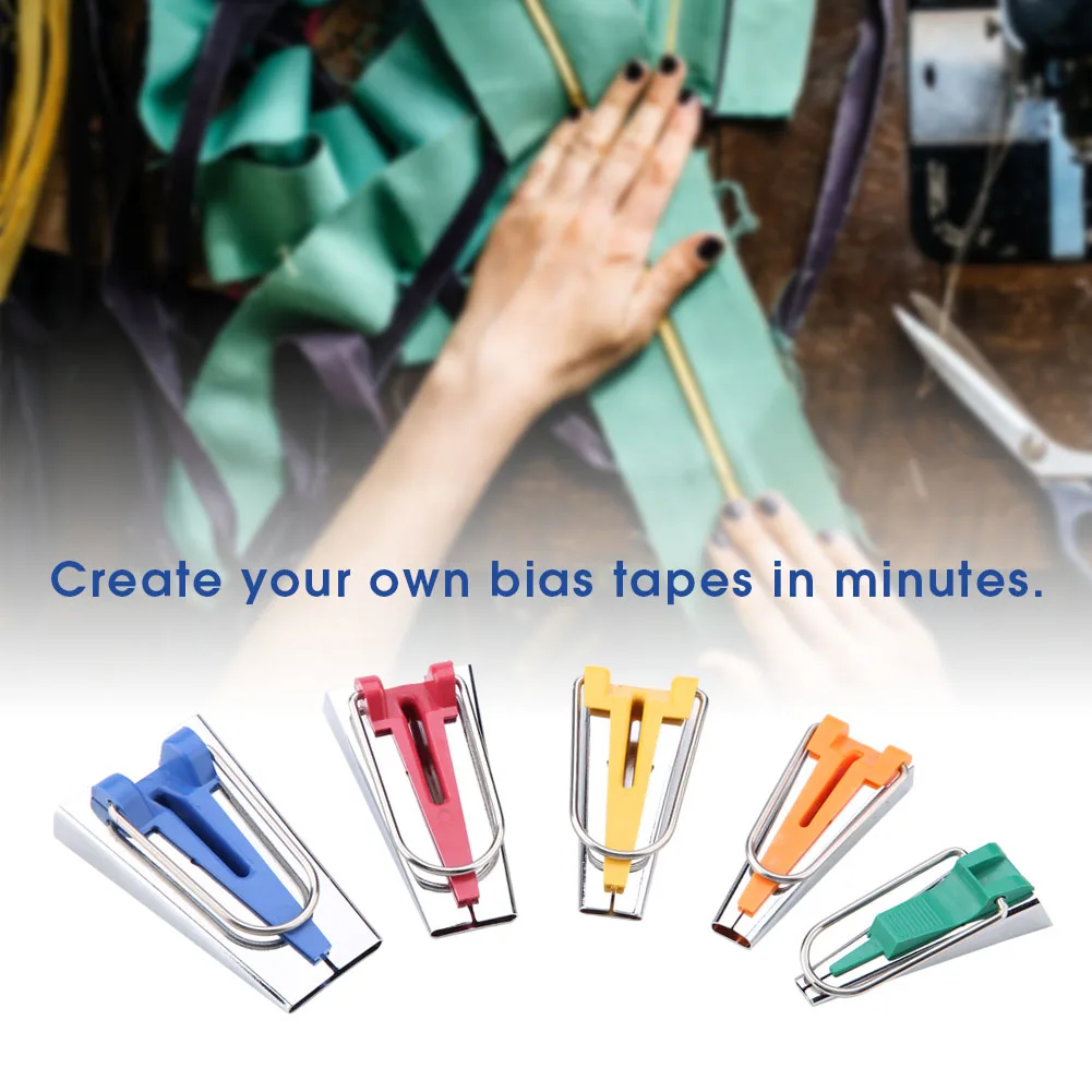 Fabric Tape Maker Tool Set Sewing Quilting Bias Binding Maker Set Of 5