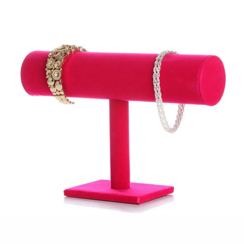 Black Velvet Bracelet Chain Watch T-Bar Rack Jewelry Hard Display Stand Holder Jewelry Organizer Hard Display Stand jewelry display stand,display stand,jewelry display rack,jewelry organizer