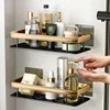 Bathroom Storage Wall Mount Shampoo Makeup Storage Holder Bathroom Accessories No Drilling Wall Shelf Shower Holder For WC 2